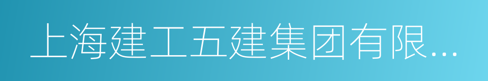 上海建工五建集团有限公司的同义词