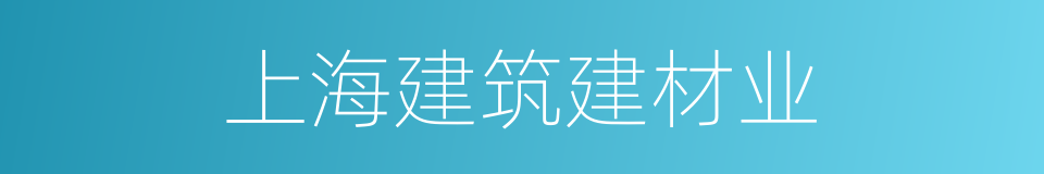 上海建筑建材业的同义词