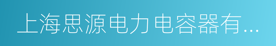 上海思源电力电容器有限公司的同义词