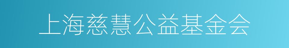 上海慈慧公益基金会的同义词