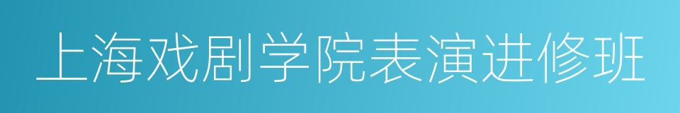 上海戏剧学院表演进修班的同义词