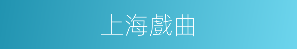 上海戲曲的同義詞