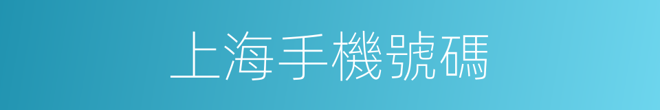 上海手機號碼的同義詞