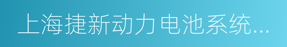 上海捷新动力电池系统有限公司的同义词