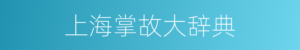 上海掌故大辞典的同义词