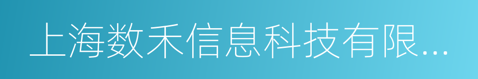 上海数禾信息科技有限公司的同义词