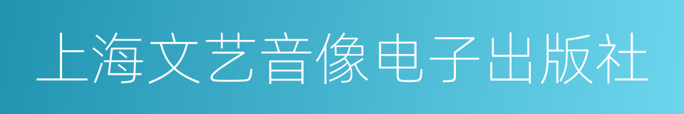 上海文艺音像电子出版社的同义词