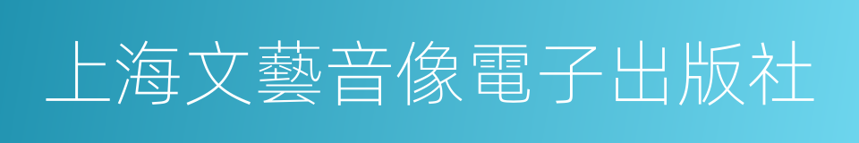 上海文藝音像電子出版社的同義詞