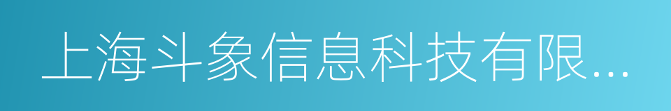 上海斗象信息科技有限公司的同义词