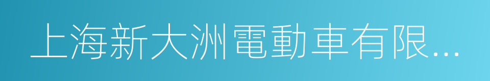 上海新大洲電動車有限公司的同義詞