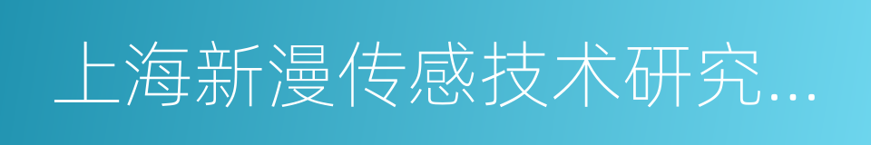 上海新漫传感技术研究发展有限公司的同义词