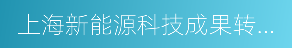 上海新能源科技成果转化与产业促进中心的同义词