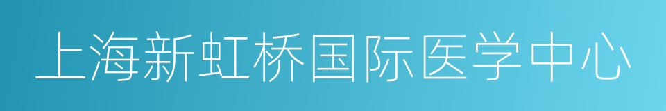 上海新虹桥国际医学中心的同义词