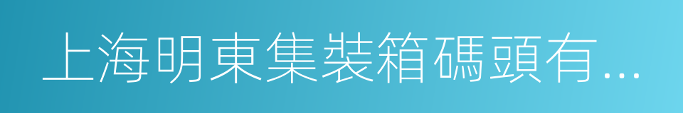 上海明東集裝箱碼頭有限公司的同義詞