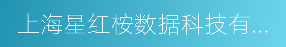 上海星红桉数据科技有限公司的同义词