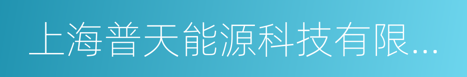 上海普天能源科技有限公司的同义词