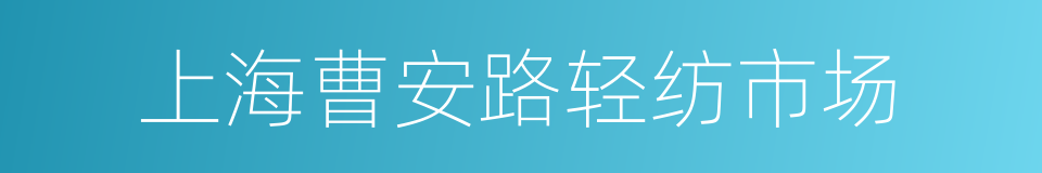 上海曹安路轻纺市场的同义词