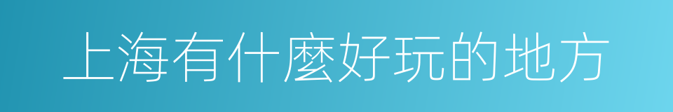 上海有什麼好玩的地方的同義詞
