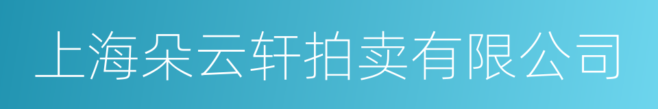 上海朵云轩拍卖有限公司的同义词