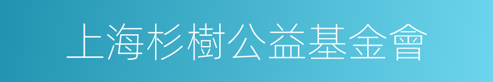 上海杉樹公益基金會的同義詞