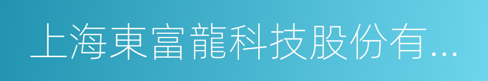 上海東富龍科技股份有限公司的同義詞