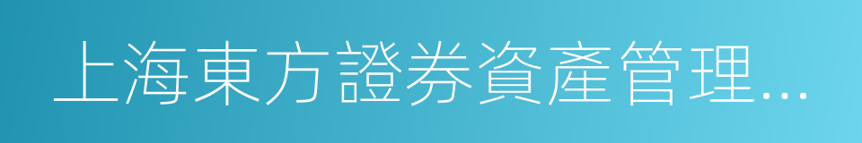 上海東方證券資產管理有限公司的同義詞