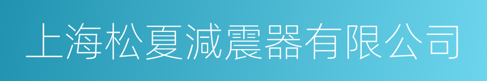 上海松夏減震器有限公司的同義詞