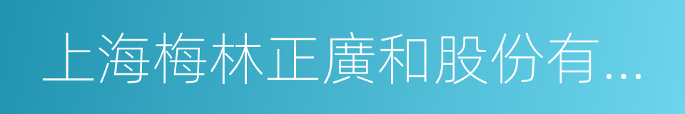 上海梅林正廣和股份有限公司的同義詞