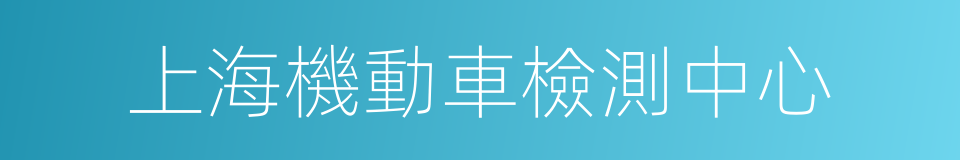 上海機動車檢測中心的同義詞