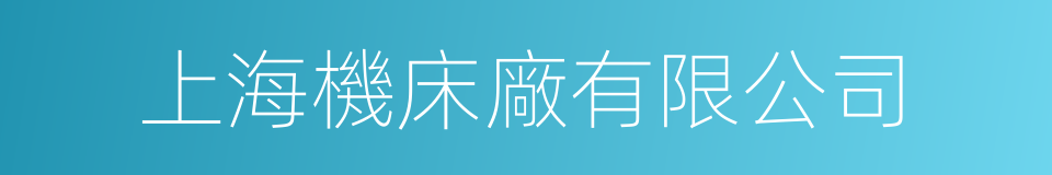 上海機床廠有限公司的同義詞