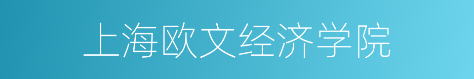 上海欧文经济学院的同义词