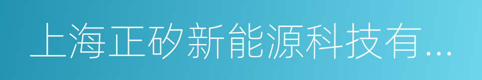 上海正矽新能源科技有限公司的同義詞