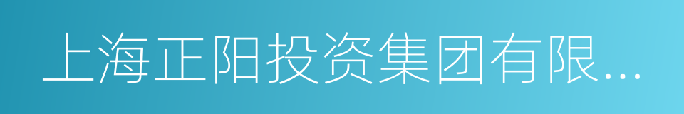 上海正阳投资集团有限公司的同义词