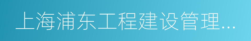 上海浦东工程建设管理有限公司的同义词