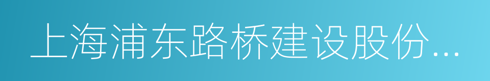 上海浦东路桥建设股份有限公司的同义词