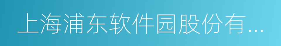 上海浦东软件园股份有限公司的同义词