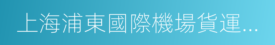 上海浦東國際機場貨運站有限公司的同義詞