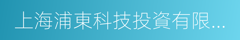 上海浦東科技投資有限公司的同義詞