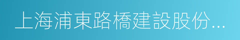 上海浦東路橋建設股份有限公司的同義詞