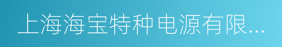 上海海宝特种电源有限公司的同义词