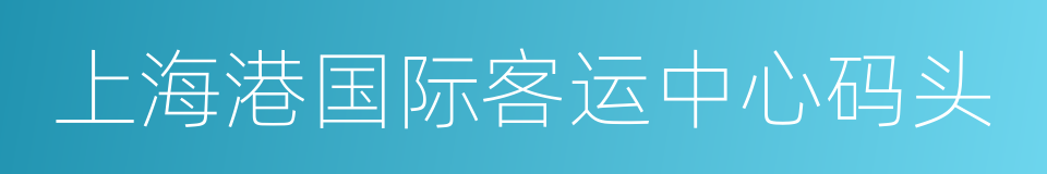 上海港国际客运中心码头的同义词