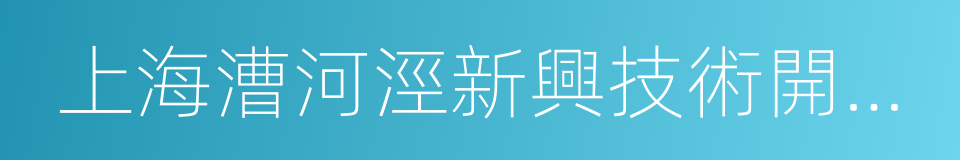 上海漕河涇新興技術開發區的同義詞