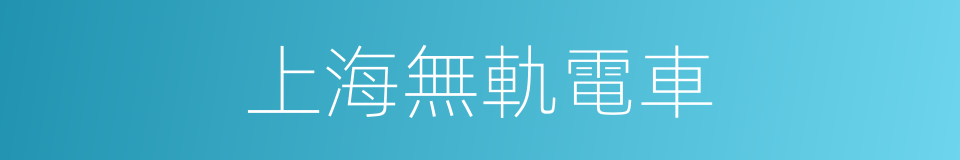 上海無軌電車的同義詞