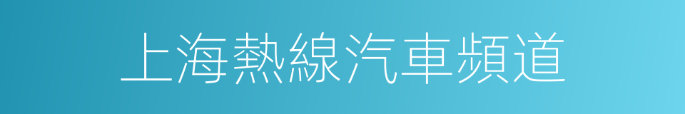 上海熱線汽車頻道的同義詞