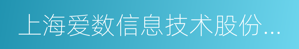 上海爱数信息技术股份有限公司的同义词