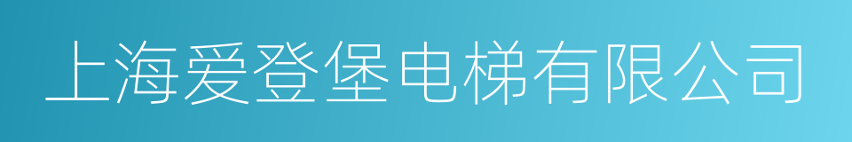 上海爱登堡电梯有限公司的同义词