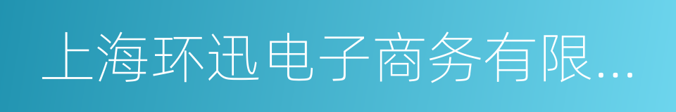 上海环迅电子商务有限公司的同义词