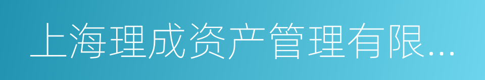 上海理成资产管理有限公司的同义词