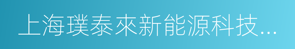 上海璞泰來新能源科技股份有限公司的同義詞