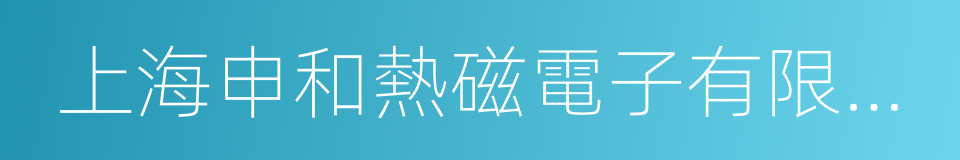 上海申和熱磁電子有限公司的同義詞